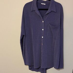 Bluenotes Striped Purple Shirt ribbed by Bloomin